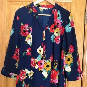 Tunic length floral shirt